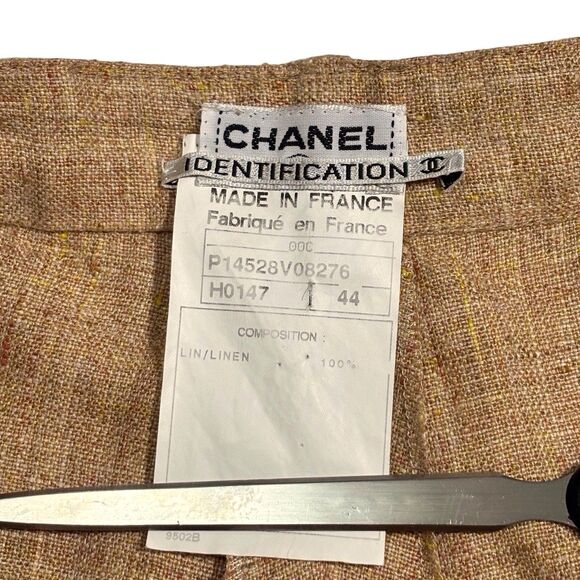 Chanel Identification Vintage Linen Pants Tan Women’s 44 US 12 Cruise 2000 - Picture 2 of 14